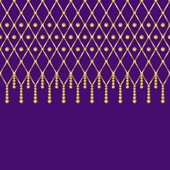 Elegant luxury pattern in traditional Mardi Gras holiday colors. Perfect to decorating clothes for carnival and up any room home, that needs a little color touch.