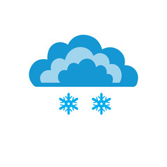 Symbols of clouds and light snow. Abstract concept, icon. Vector illustration.