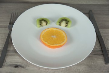  kiwi orange on  plate