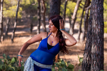 Belly dancer on nature