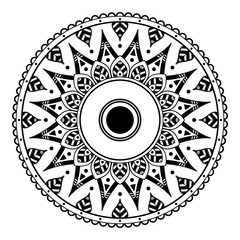 Mandala decorative round ornament. Can be used for greeting card, phone case print, etc. Hand drawn background