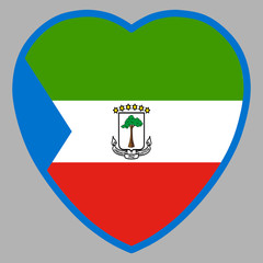 Equatorial Guinea Flag In Heart Shape Vector