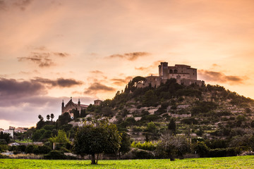 Sant Salvador castle in the city of Arta, Mallorca