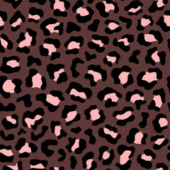 Cotton fabric Colorful exotic leopard fur seamless pattern. Wild animal print design. Vector wallpaper.