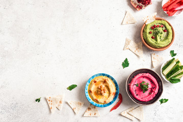 Colorful Dips Hummus