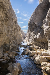 spectacular view of the hiking trail of the calderones in Piedrasecha, in the Province of Leon Spain