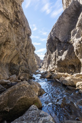 spectacular view of the hiking trail of the calderones in Piedrasecha, in the Province of Leon Spain