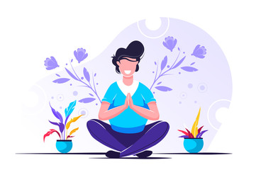 Vector illustration. yoga health benefits 