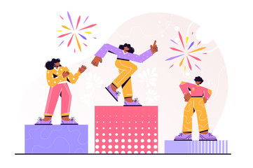 vector illustration. people stand 