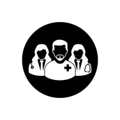 Medical Team Icon. Rounded Button style vector EPS.