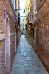 Fototapeta na wymiar Romantic canal in center of Venice.Beautiful and romantic streets of Venice, Beautiful photos of Venice.