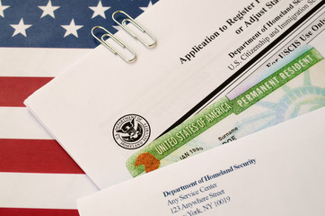 I-485 Application to register permanent residence or adjust status form and green card from...