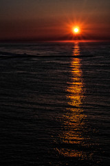 a starburst sunrise over the Atlantic Ocean as seen from Atlantic City NJ while on vacation