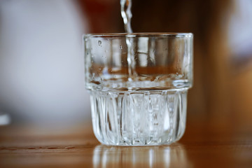A glass is on the table
