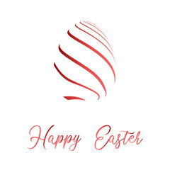 Easter ribbon egg. Vector illustration.