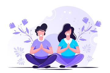 Vector illustration. yoga health benefits 