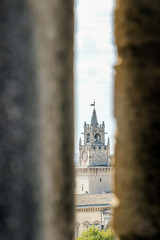 cityscape with the city hall tower in Avignon old town 