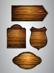 Vector realistic illustration of wooden signboard