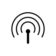 Wireless and wifi icon or sign for remote internet access. Podcast vector symbol.