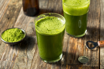 Homemade Green Matcha Beer