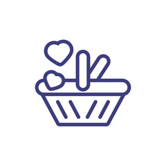 Isolated shopping basket and hearts vector design