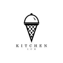 Ice cream and serving lid vector illustration, great for dessert brands, ice cream parlors, and food service businesses.