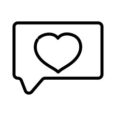 happy valentines day, speech bubble heart love message thick line