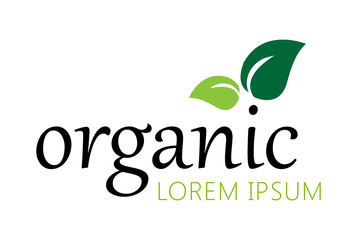 Organic Logo. Nature Element - Isolated On White. Green Organic Logo, Vector. For Health Symbol, Leaf Design, Nature Element, Planet Logo And Eco Icon. Organic Icon, Vector Template