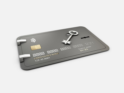 3d Rendering of Credit Card Protection, clipping path included
