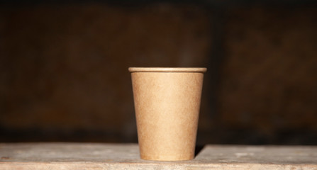 disposable coffee glasses in a bright kitchen.