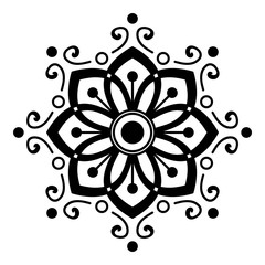 Black and white mandala for coloring page