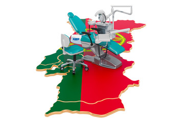 Dentistry in Portugal concept, 3D rendering