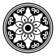 Black and white mandala for coloring page