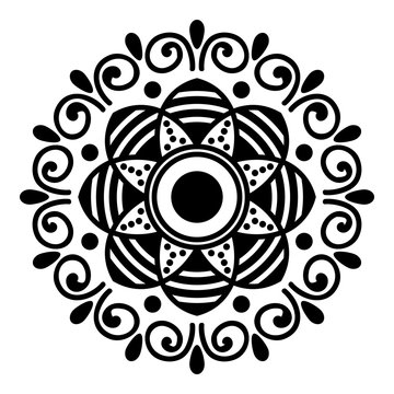 Black and white mandala for coloring page