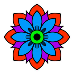 Black and white mandala for coloring page