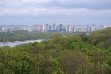 Fototapeta premium View of the Dnieper River from above. Kiev observation deck