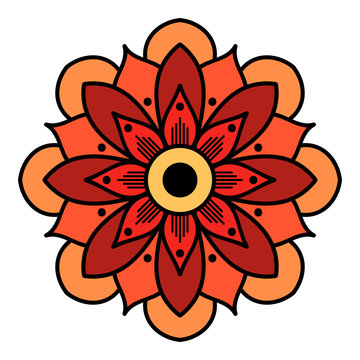 Black and white mandala for coloring page
