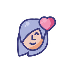 Isolated woman in love vector design