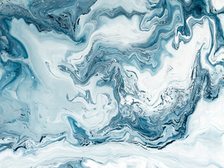 Obraz premium Blue creative abstract hand painted background, marble texture