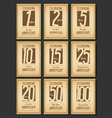 Anniversary retro vintage background mega collection