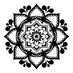 Abstract Vector Mandala for coloring page