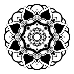 Abstract Vector Mandala for coloring page