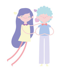 happy valentines day, cute young man with little cupid hearts romantic