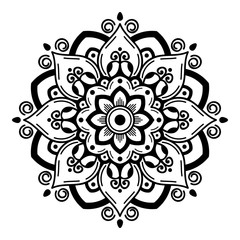 Abstract Vector Mandala for coloring page