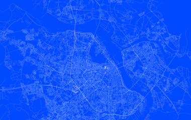 Blueprint of Hanoi city, One Color Map, color change, Artprint