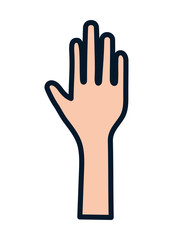 raised open human hand stop gesture icon