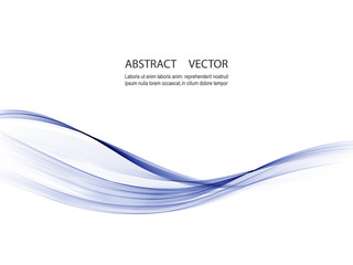 Vector abstract background with dynamic blue wave