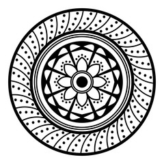 Abstract Vector Mandala for coloring page