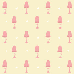 Cute bedside lamp pattern illustration