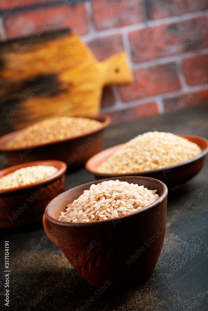 Poster rice in bowls